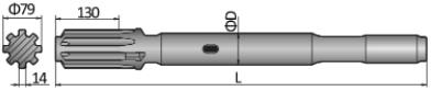 Shank Adapter HL/RD/HLX HL1000 PE-65, HL 1500, HL 1500 PE-65, HL 1560 T-65